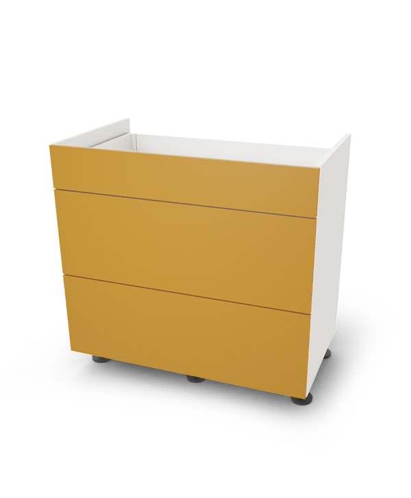 Spodní skříňka pro varnou desku se 3 zásuvkami, 90 cm
